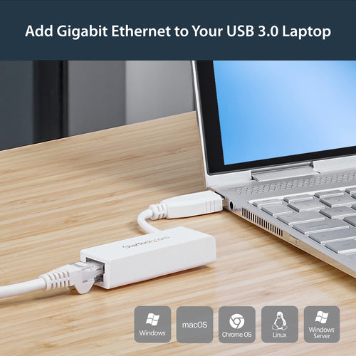 StarTech.com USB31000SW - USB 3.0 to Ethernet Adapter - White