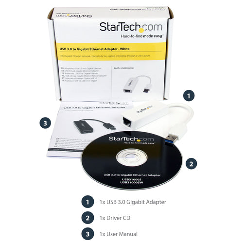 StarTech.com USB31000SW - USB 3.0 to Ethernet Adapter - White