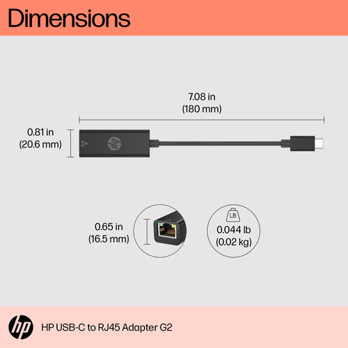 4Z527AA - HP USB-C to RJ45 Adapter G2