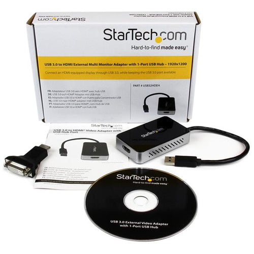 StarTech.com USB32HDEH - USB 3 to HDMI Adapter w/ 1-Port USB Hub