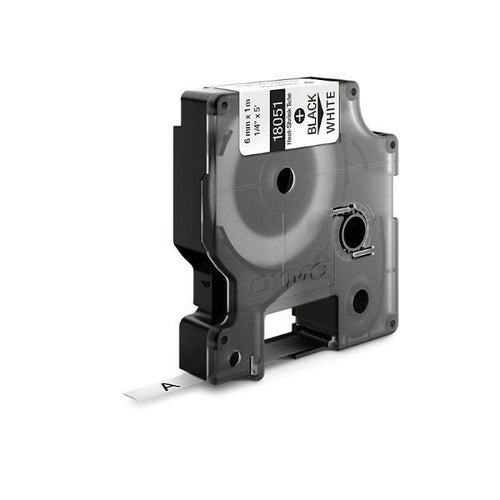 18051 - DYMO 18051 - Genuine Rhino Industrial Labels- Heat Shrink 6mm Black on White. industrial grade