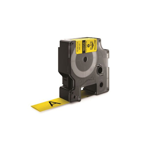 18058 - DYMO 18058 - Genuine Rhino Industrial Labels-Heat Shrink 19mm Black on Yellow. industrial grade