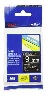 BCL154 - Brother TZe-325 9mm x 8m White on Black Tape