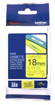 BCL182 - Brother TZe-641 18mm x 8m Black on Yellow Tape