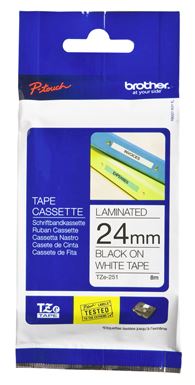BCL144 - Brother TZe-251 24mm x 8m Black on White Tape