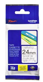BCL121 - Brother TZe-151 24mm x 8m Black on Clear Tape
