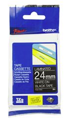 BCL162 - Brother TZe-355 24mm x 8m White on Black Tape