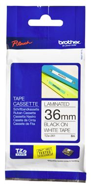 BCL149 - Brother TZe-261 36mm x 8m Black on White Tape
