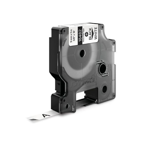 DYMO 18482 - Genuine Rhino Industrial Labels -Permanent 9mm Black on White.labeling panels