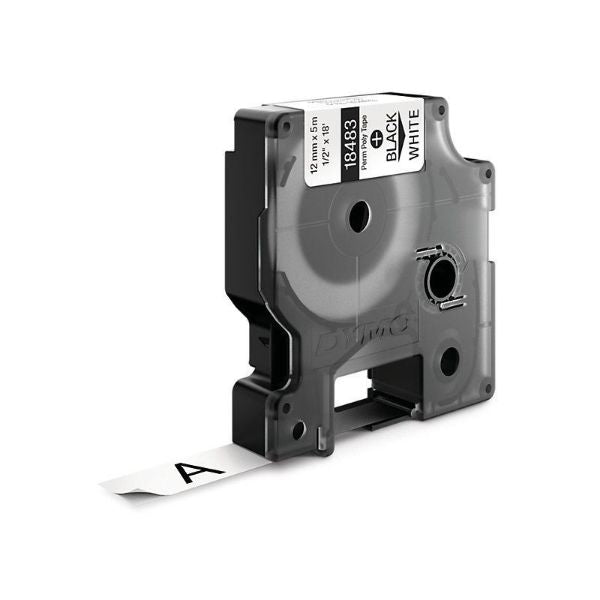 DYMO 18483 - Genuine Rhino Industrial Labels-Permanent 12mm Black on White.labeling panels