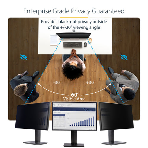STARTECH.COM 23.8-INCH 16:9 MONITOR PRIVACY SCREEN, HANGING FILTER/SHIELD, 2 YR