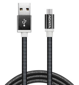 AMUCAL-100CMK-CBK - ADATA USB Typ A auf Micro-USB geflochtenes Verbindungskabel - 1m Schwarz