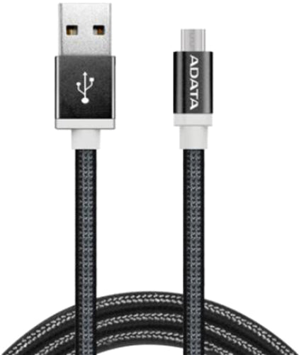 ADATA USB Type A to Micro USB Braided Connection Cable - 1m Black CA1182