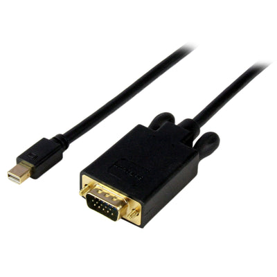 StarTech.com MDP2VGAMM6B 1080p - Active Mini DisplayPort to VGA Cable - 2m (6ft) - Black Active Mini DP to VGA Adapter Cable / 1080p Video / mDP 1.2 or Thunderbolt 1/2 Mac/PC to VGA Monitor/Display / C