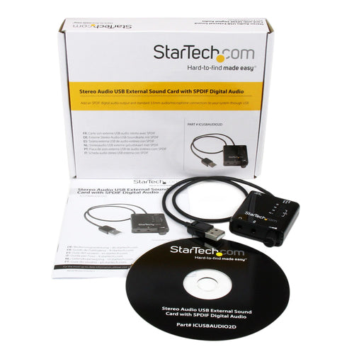 StarTech.com ICUSBAUDIO2D - USB Sound Card Audio Adapter w/ SPDIF