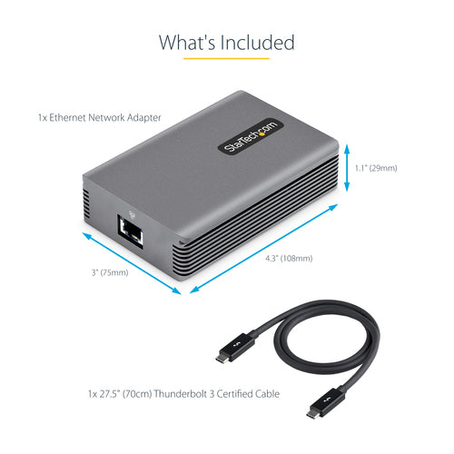 TB310G2 - STARTECH.COM THUNDERBOLT 3 TO ETHERNET ADAPTER 10G, THUNDERBOLT TO RJ45/NIC 2 YR