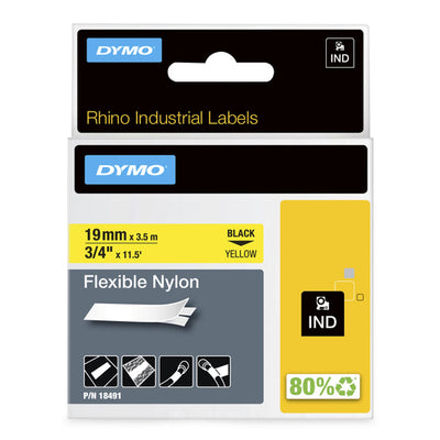 18491 - Dymo Rhino Ny Lbl 19mm Blk/Yel