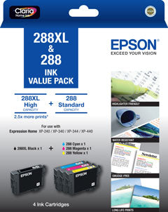 Epson C13T306696 - 288XL BLK+288 3 STD CMY DURABRITE INK MP