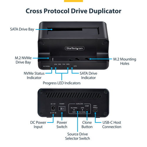 StarTech.com N2-M2-SSD-DUPLICATOR - M.2 NVMe to 2.5/3.5IN SATA Duplicator