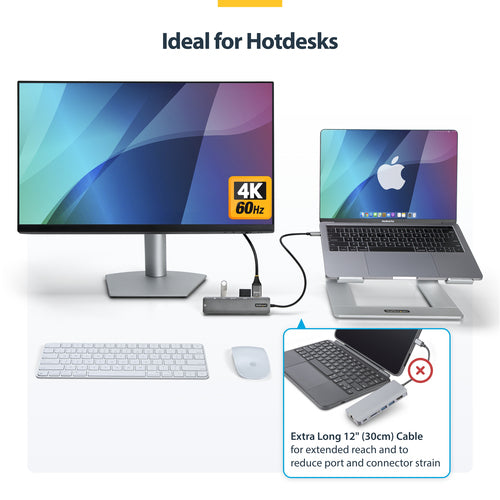 StarTech.com DKT30CHSDPD1 - USB C Multiport Adapter 4K 60Hz HDMI/GbE