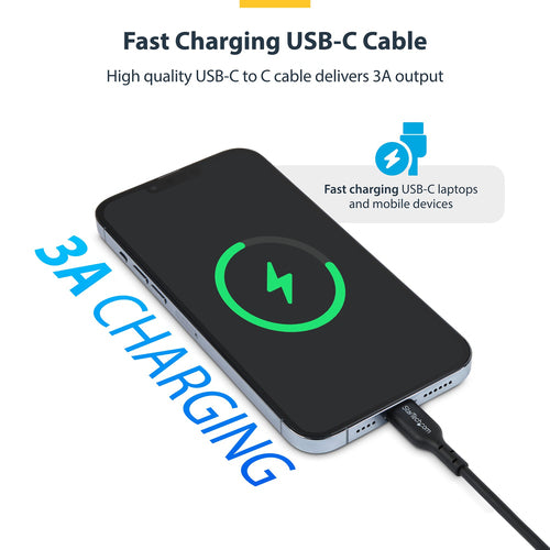 USB2CC1MNC2PK - STARTECH.COM 1M USB-C CHARGING CABLE 2-PACK, USB C CABLE, 60W 3A PD, LTW