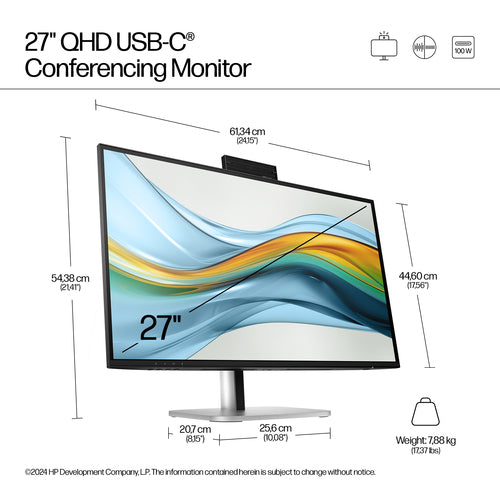 HP Series 5 Pro 527pm 27 inch QHD USB-C Conferencing Monitor -  WHILE STOCK LASTS