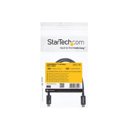 StarTech.com TBLT34MM50CM - 0.5m Thunderbolt 3 (40Gbps) USB-C Cable