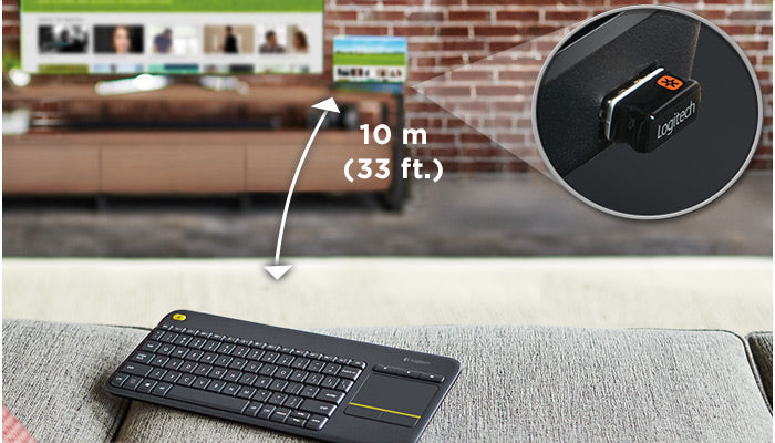Logitech 920-007165 - K400 PLUS WIRELESS TOUCH KEYBOARD BLACK