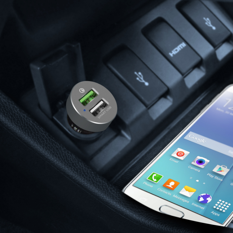 MB-CHGR-QBS - mbeat® QuickBoost S Dual Port Qualcomm Certified Quick Charge 2.0 und Smart USB KFZ-Ladegerät