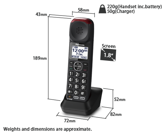 KX-TGMA44AZB - PHONE AMPLIFIED HEARING & VISUAL ADD HANDS