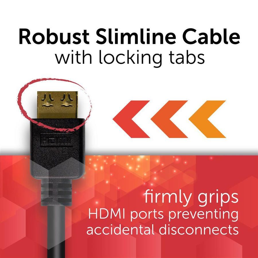 DYNAMIX C-HDMI2FL-0 - 0.5m HDMI High Speed 18Gbps Flexi Lock Cable w/ Ethernet. Max Res: 4K2K@60Hz