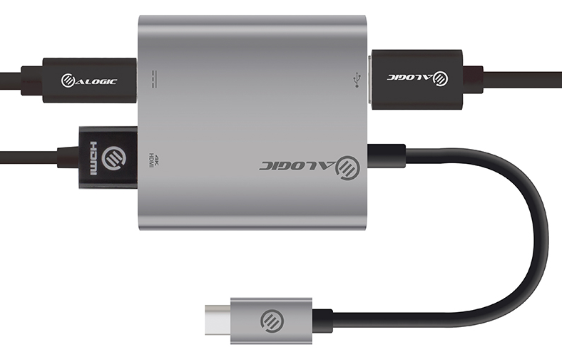 ALOGIC VPLUCHDACH-SGR - USB-C MULTIPORT ADPTR HDMI4K/USB3.0/C GR