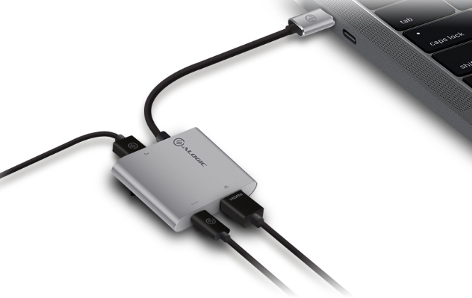 ALOGIC VPLUCHDACH-SGR - USB-C MULTIPORT ADPTR HDMI4K/USB3.0/C GR