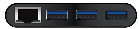 ALOGIC UC3AGE - USB-C TO GIGABIT USB 3.0 3PORTUSBHUB BLK