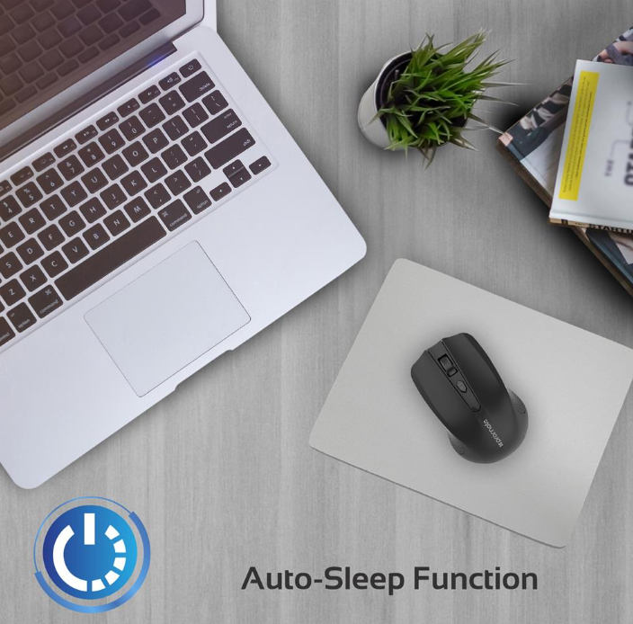 Promate CLIX-8-BLK - Ergonomic Wireless Mouse 2.4GHz wireless technology Works w/ a range of up to 10m