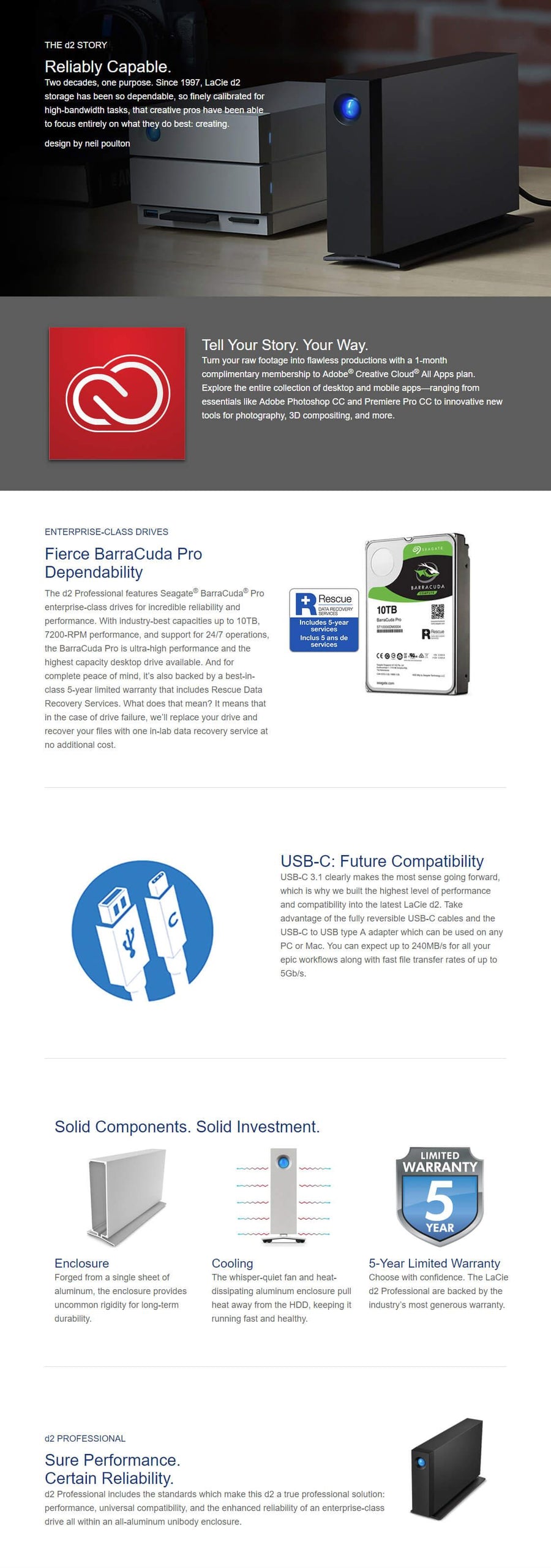 Seagate STHA10000800 - 10TB D2 USB3.0 AND USB3.1 TYPE C
