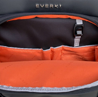 EVERKI EKP132 - Onyx Black Laptop Backpack Up to 15.6''. Travel Friendly Hard-Shell Quick-Access