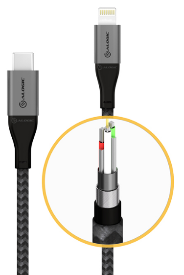 ALOGIC ULC8P1.5-SGR - USB-C-AUF-LIGHTNING-KABEL 1,5 M SPACE GREY