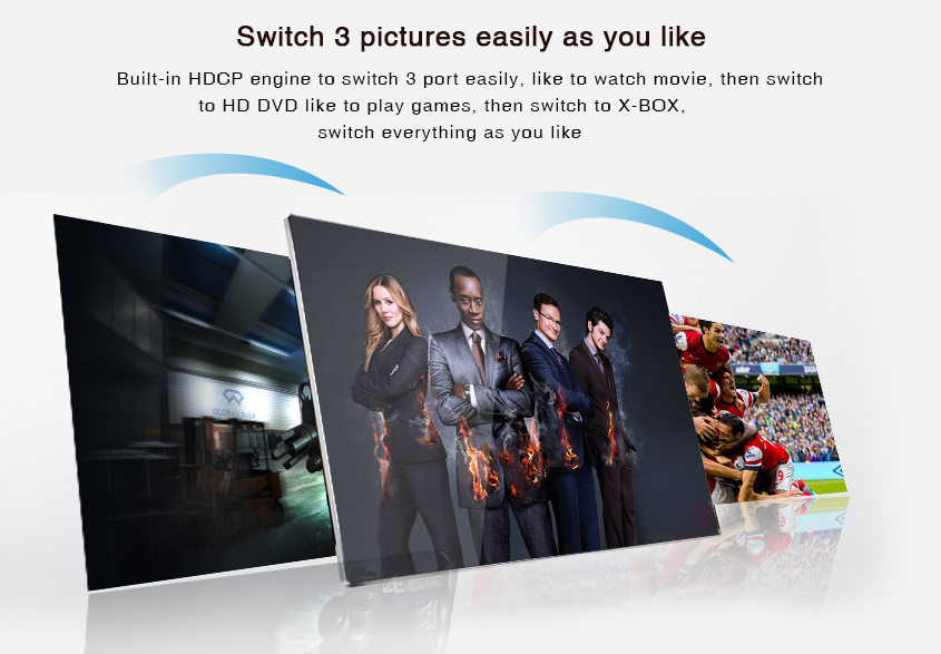 LENKENG LKV331A - 3-In-1-out HDMI Switch HDCP12 & DVI-D or DVI-I compliant