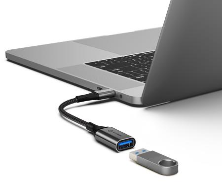 ALOGIC ULCAA-SGR - 15CM SUPER ULTRA USB-C ZU USB-A ADAPTER