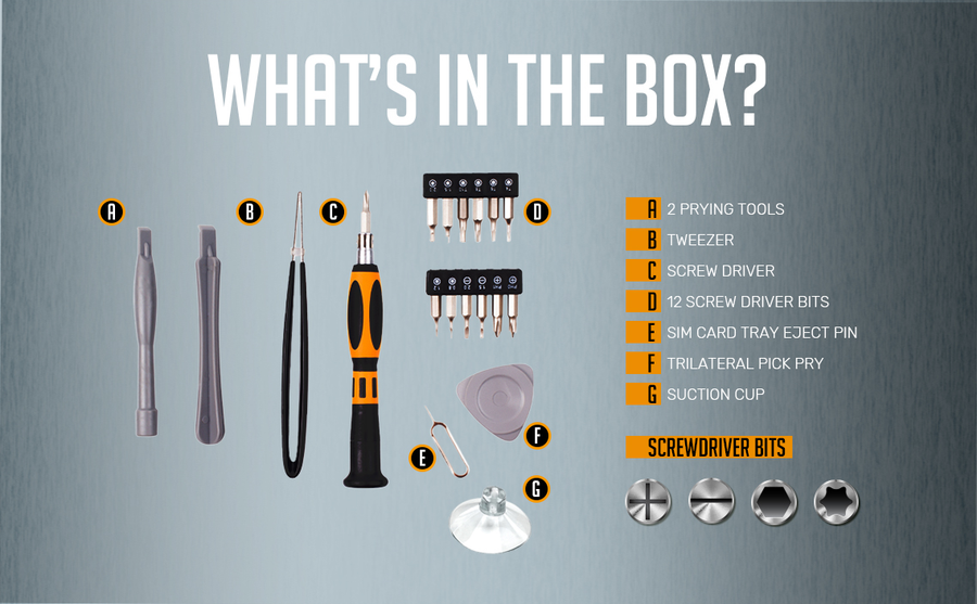 SPROTEK TC-STE3010 - 20 Piece Tool Kit. Universal tool kit for disassembly of mainstream