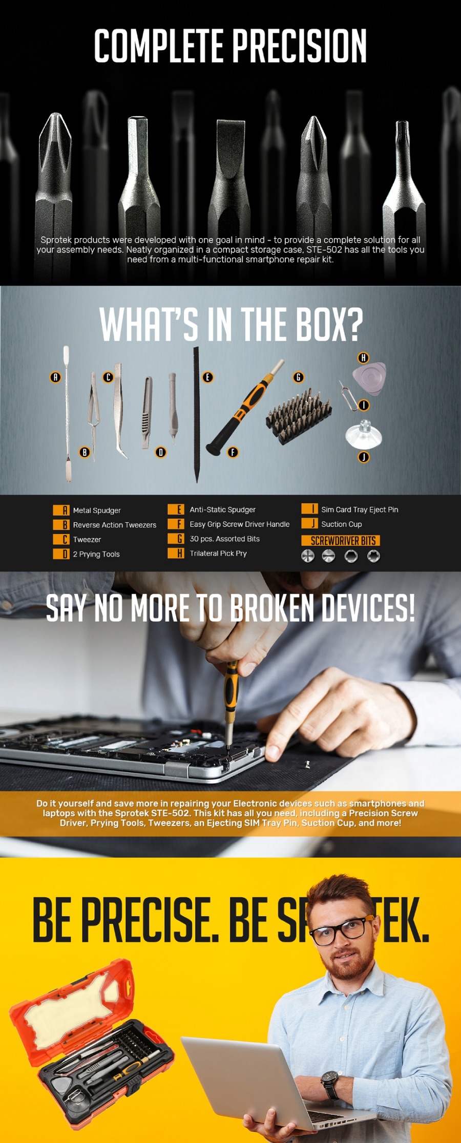 SPROTEK TC-STE502 - Essential Consumer Electronic Toolkit