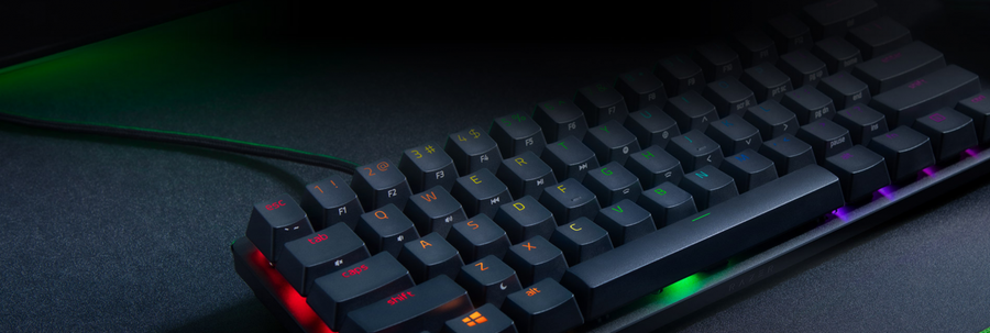 RZ03-03390300-R3M1 - RAZER HUNTSMAN MINI - MERCURY EDITION - 60% OPTICAL GAMING KEYBOARD (CLICKY PURPLE SWITCH) - FRML PACKAGING