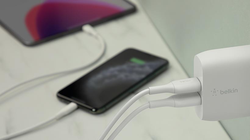 Belkin 24W Dual USB-A Wall Charger with USB-A to USB-C Cable