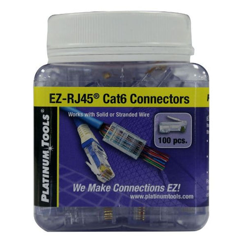 Cat6 EZ-RJ45 Plug. Easy install RJ45 plug for Cat6 solid or Stranded cable.