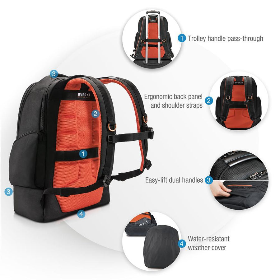 EVERKI EKP117B - ContemPRO Laptop Backpack. Designed to Fit up to 18.4'' Notebooks. Spacious