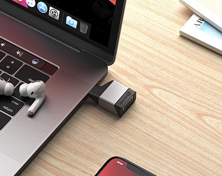 ALOGIC ULCVGMN-SGR - ULTRA MINI USB-C (M) AUF VGA (W) ADAPTER