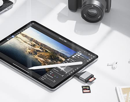 ALOGIC ULCSDMN-SGR - ULTRA MINI USB-C AUF SD-KARTENLESEGERÄT ADAP