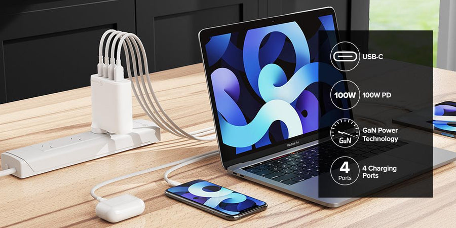ALOGIC WCG4X100-ANZ - RAPID POWER 4 PORT 100W#GAN#CHARGR USB-C