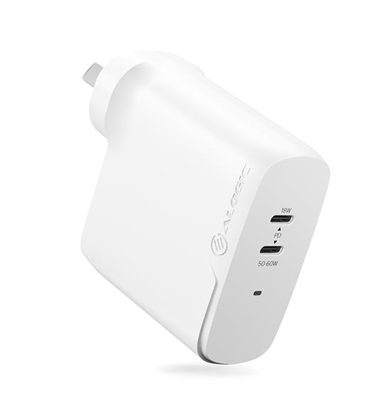 ALOGIC WCG2X68-ANZ - RAPID POWER 2 PORT 68W GAN CHARGER USB-C